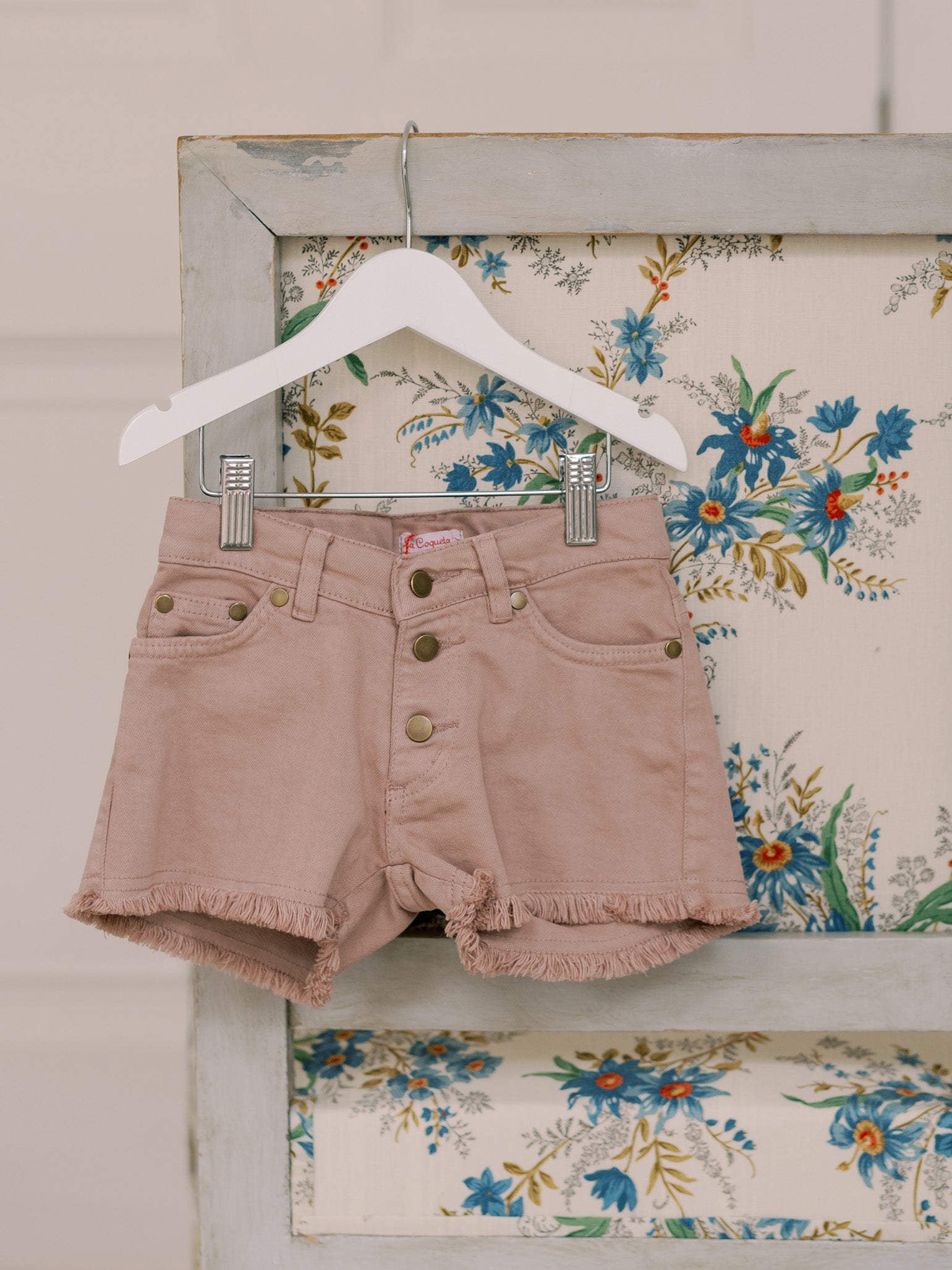 Dusty Pink Fleca Cotton Girl Shorts