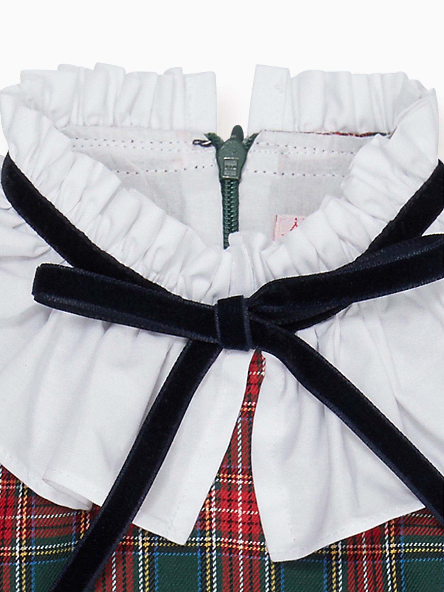 Green Tartan Flora Girl Empire Dress