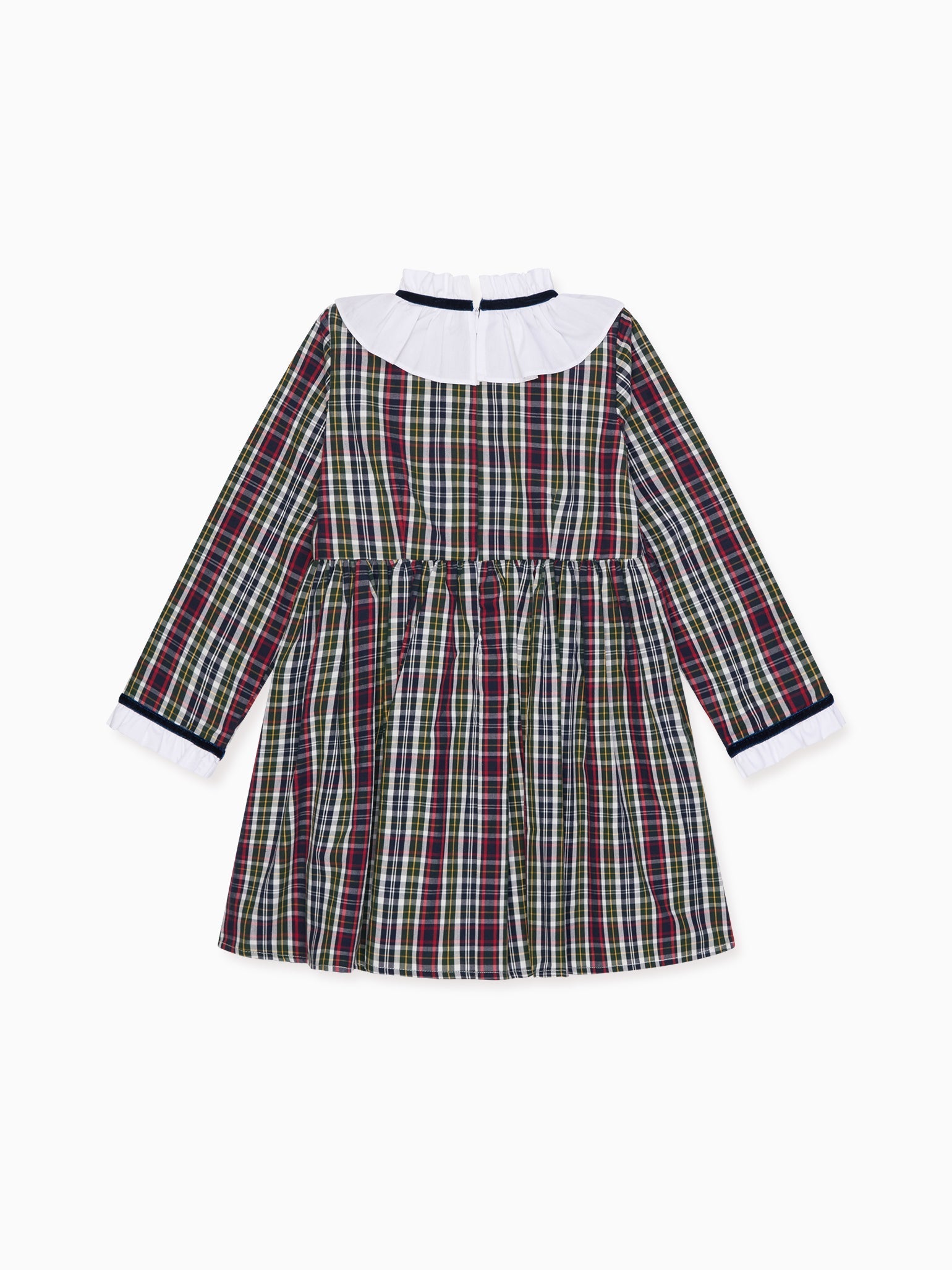 Navy Tartan Flora Girl Empire Dress