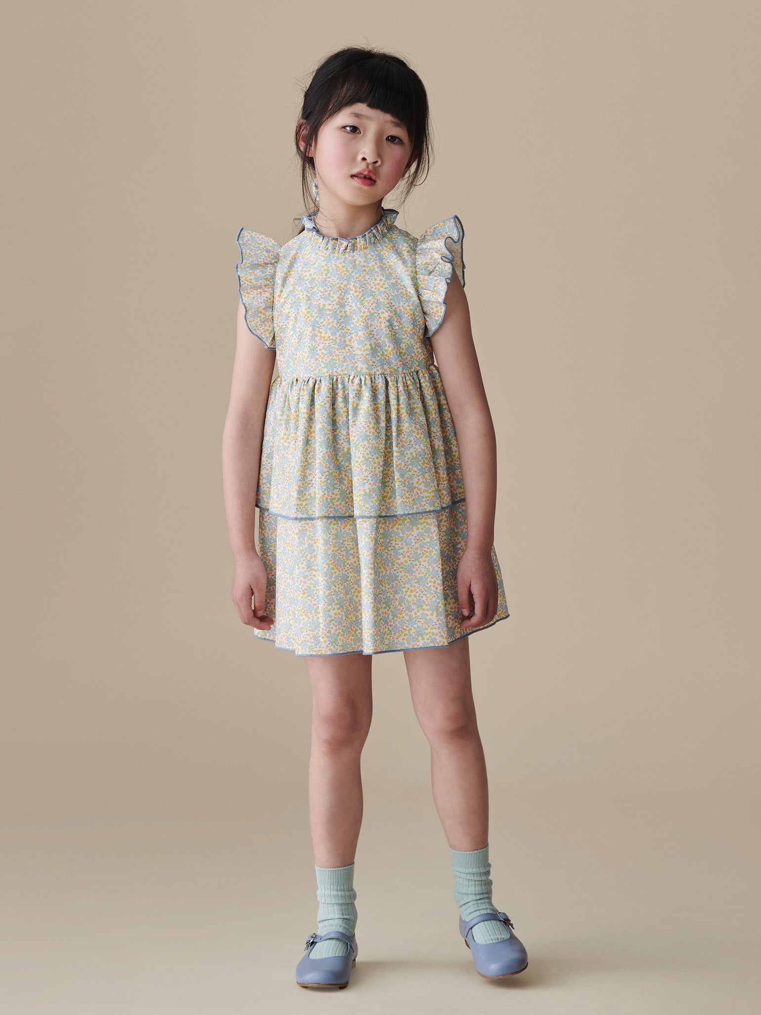 Blue Floral Florencia Girl Dress