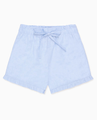 Light Blue Flores Cotton Girl Shorts