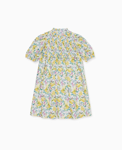 Yellow Lemons Florita Girl Smock Dress