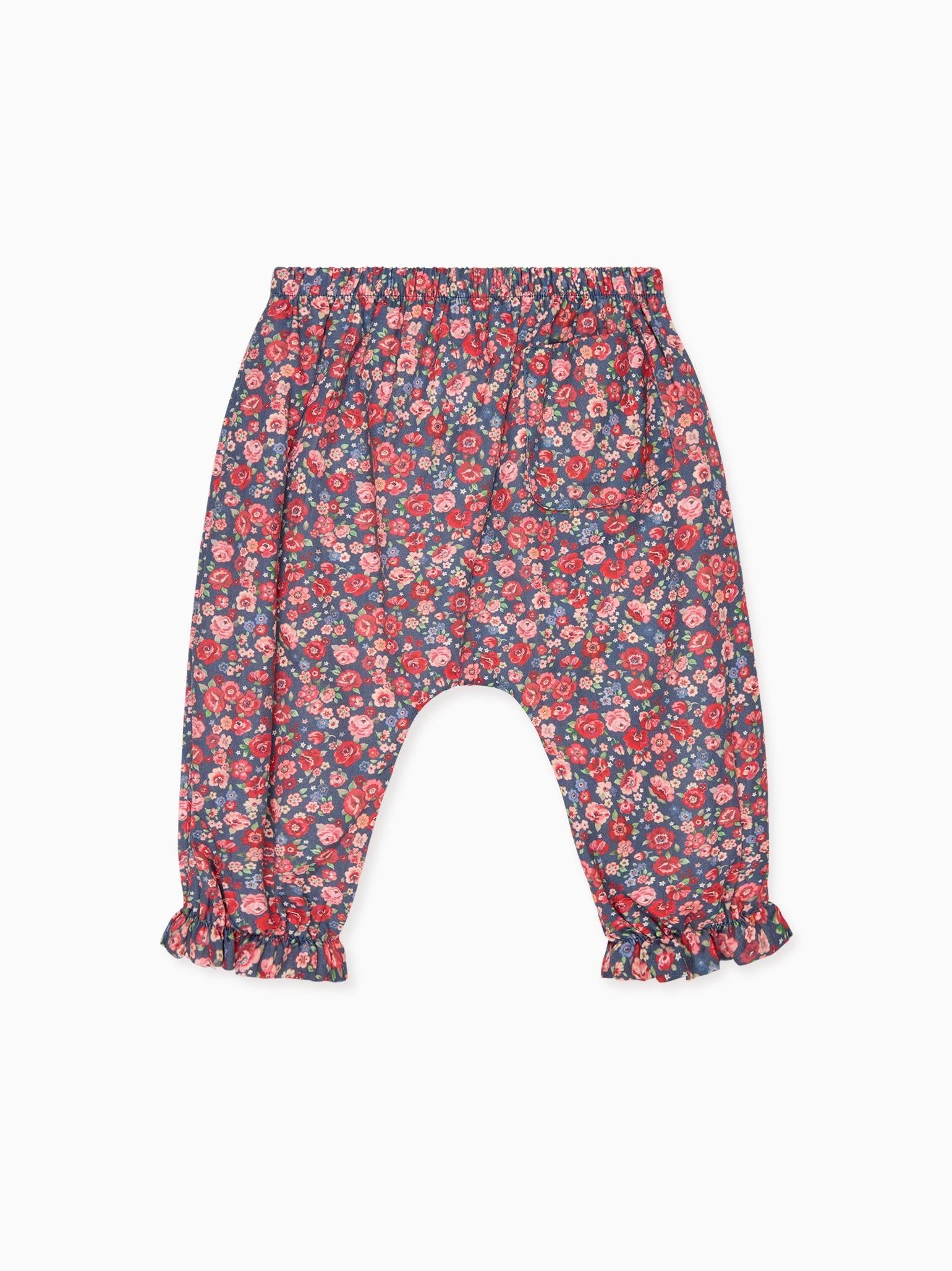 Navy Floral Forna Baby Girl Trousers