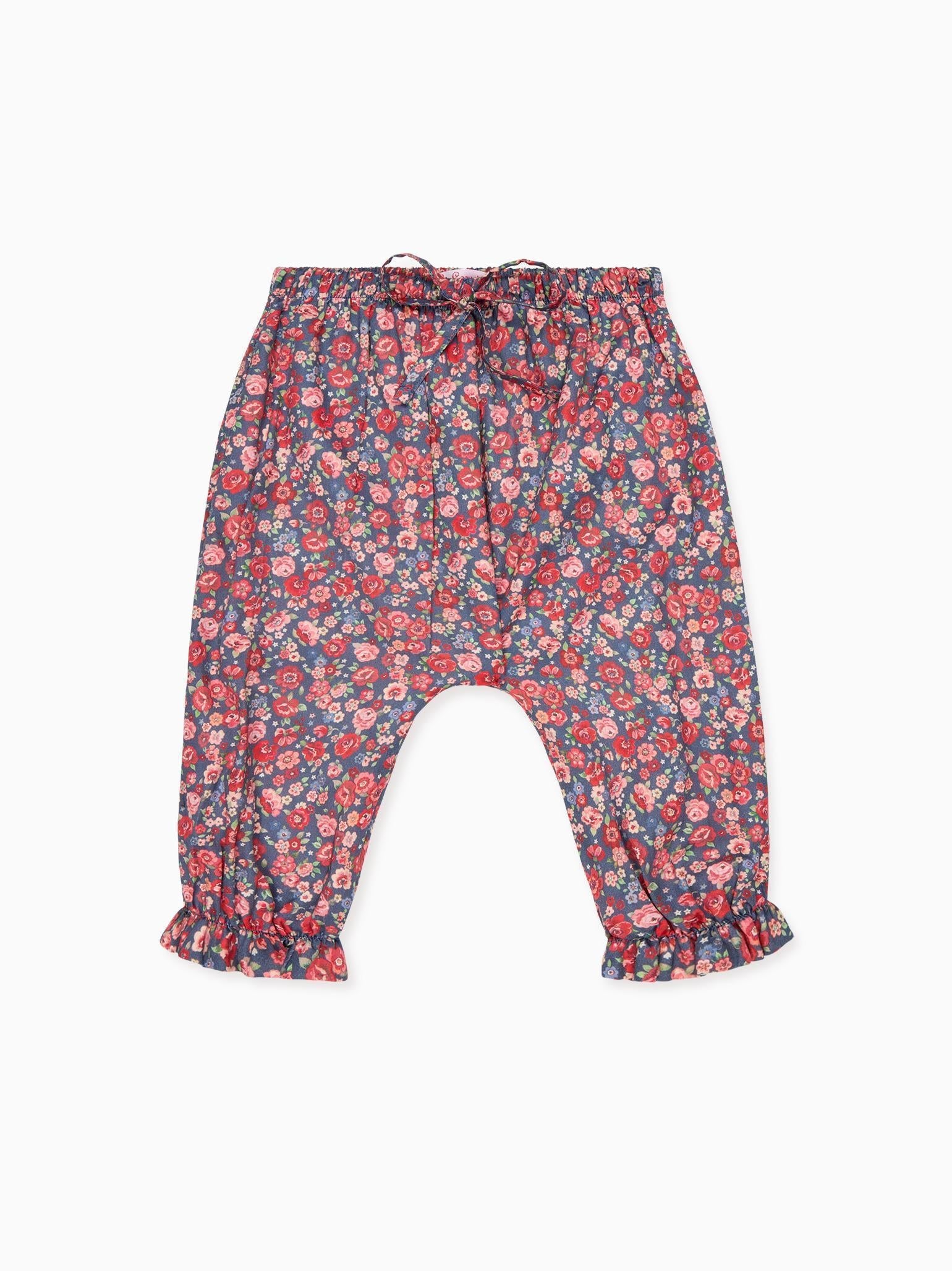 Navy Floral Forna Baby Girl Trousers