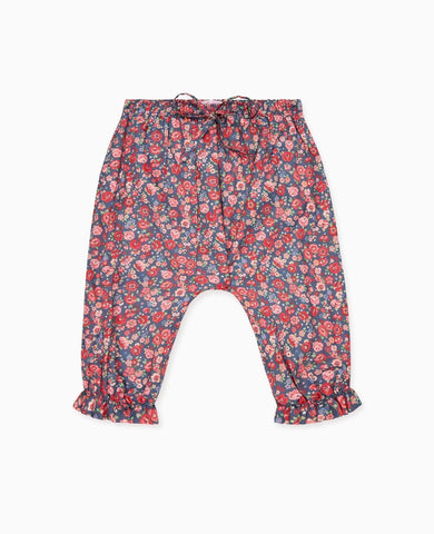 Navy Floral Forna Baby Girl Trousers