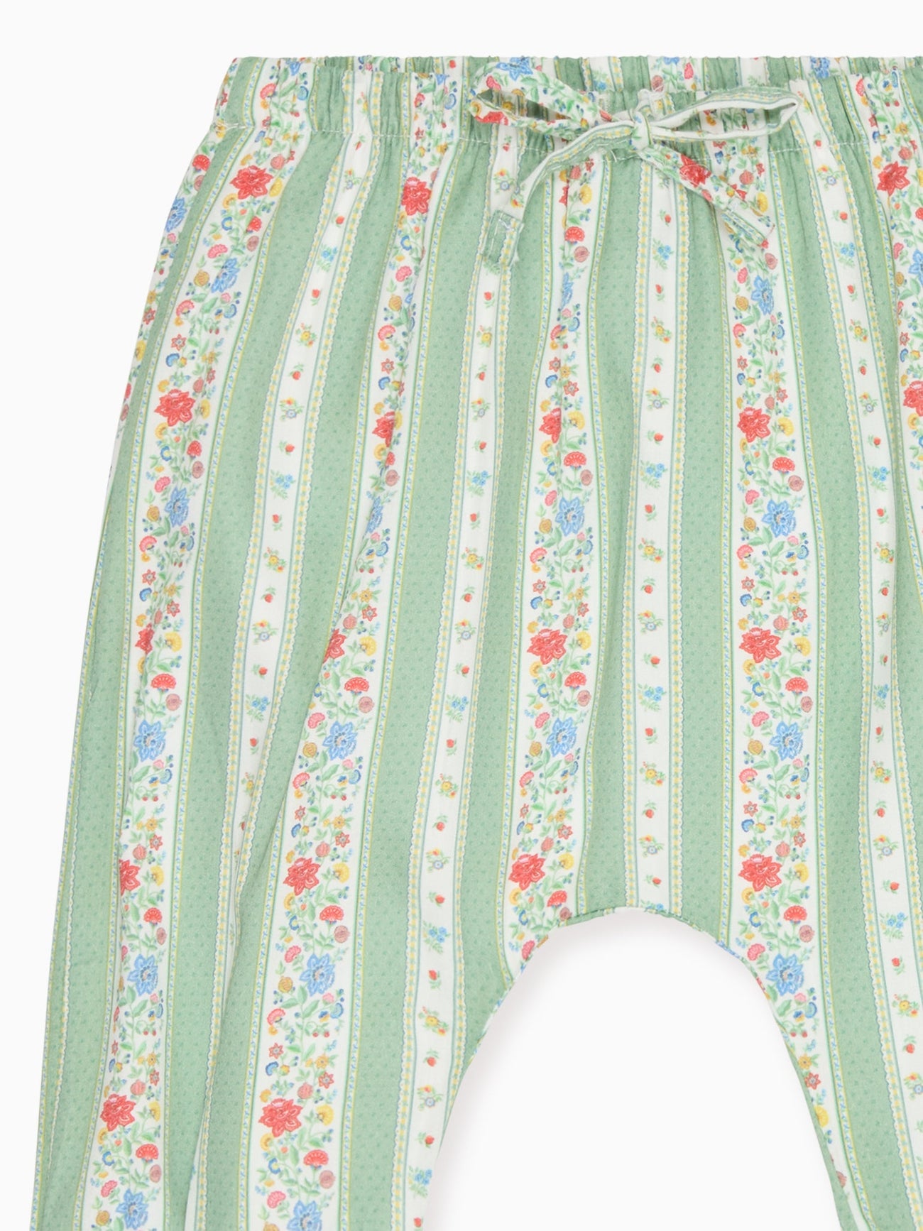 Sage Floral Stripe Forna Baby Girl Trousers