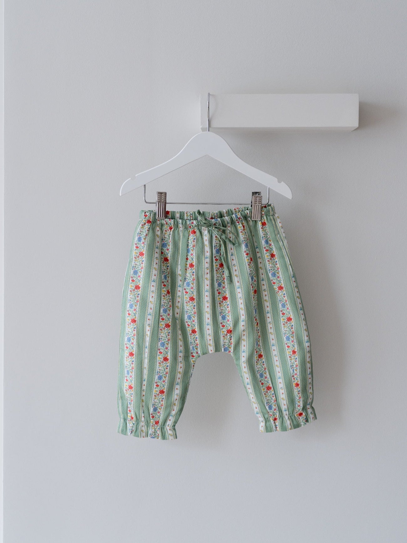 Sage Floral Stripe Forna Baby Girl Trousers