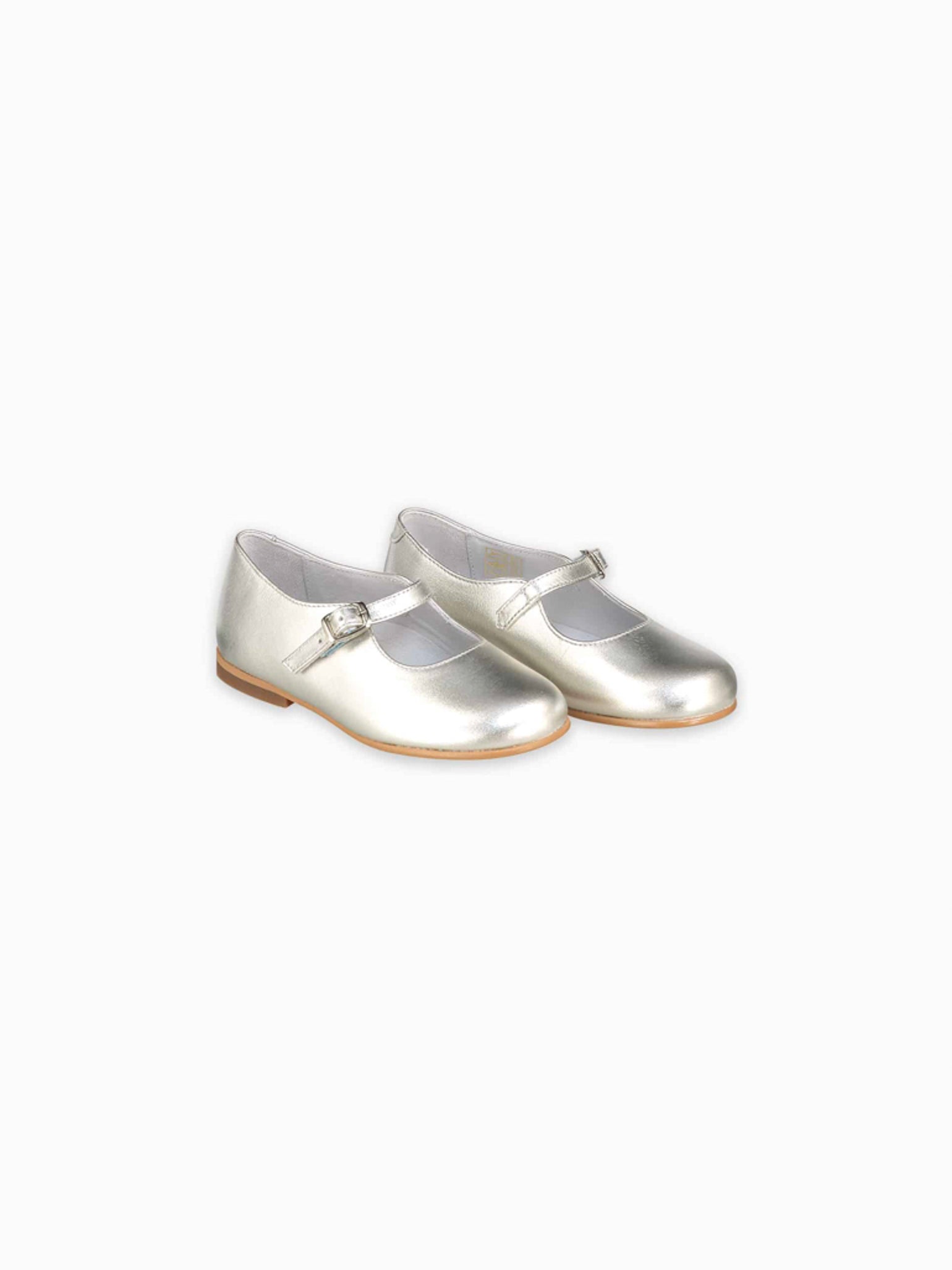 Silver Leather Girl Mary Jane Shoes