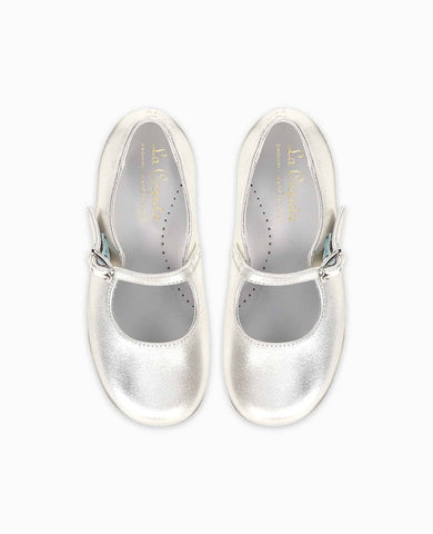 Silver Leather Girl Mary Jane Shoes