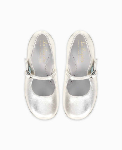 Silver Leather Girl Mary Jane Shoes