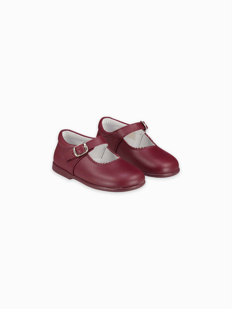 Burgundy Leather Toddler Mary Jane Shoes