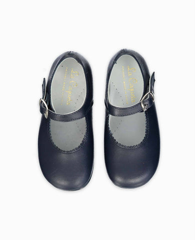 Navy Leather Toddler Mary Jane Shoes