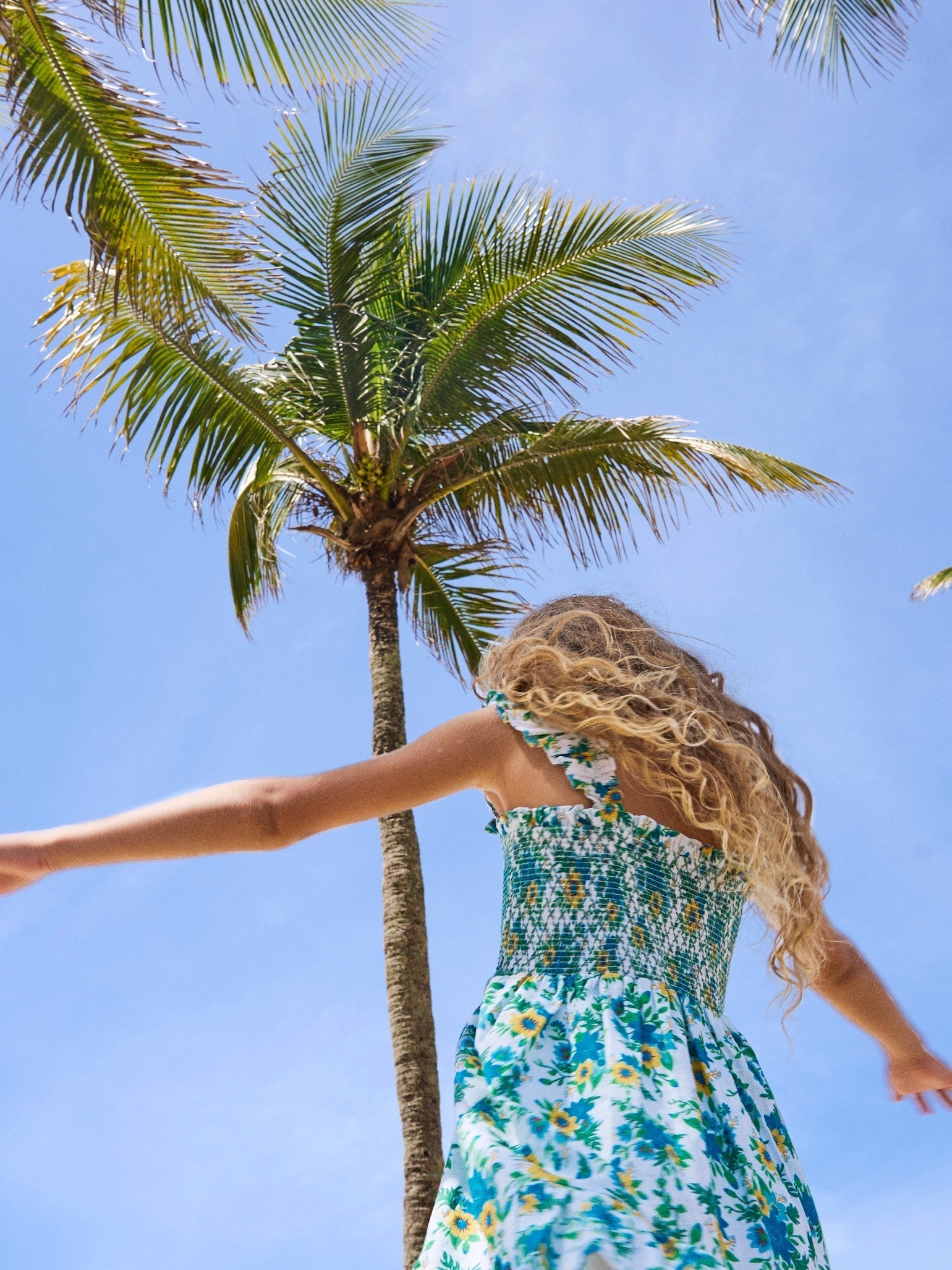 Green Floral Georgia Girl Hand-Smocked Dress