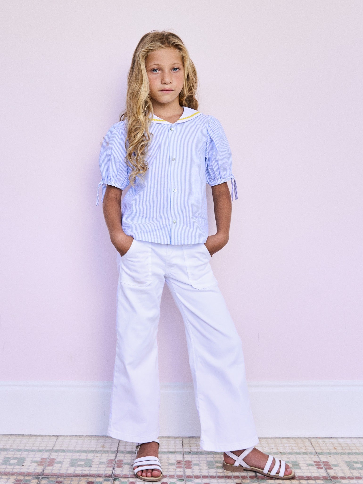 Blue Stripe Georgina Girl Shirt