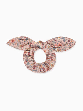 Pink Floral Girl Bow Scrunchie