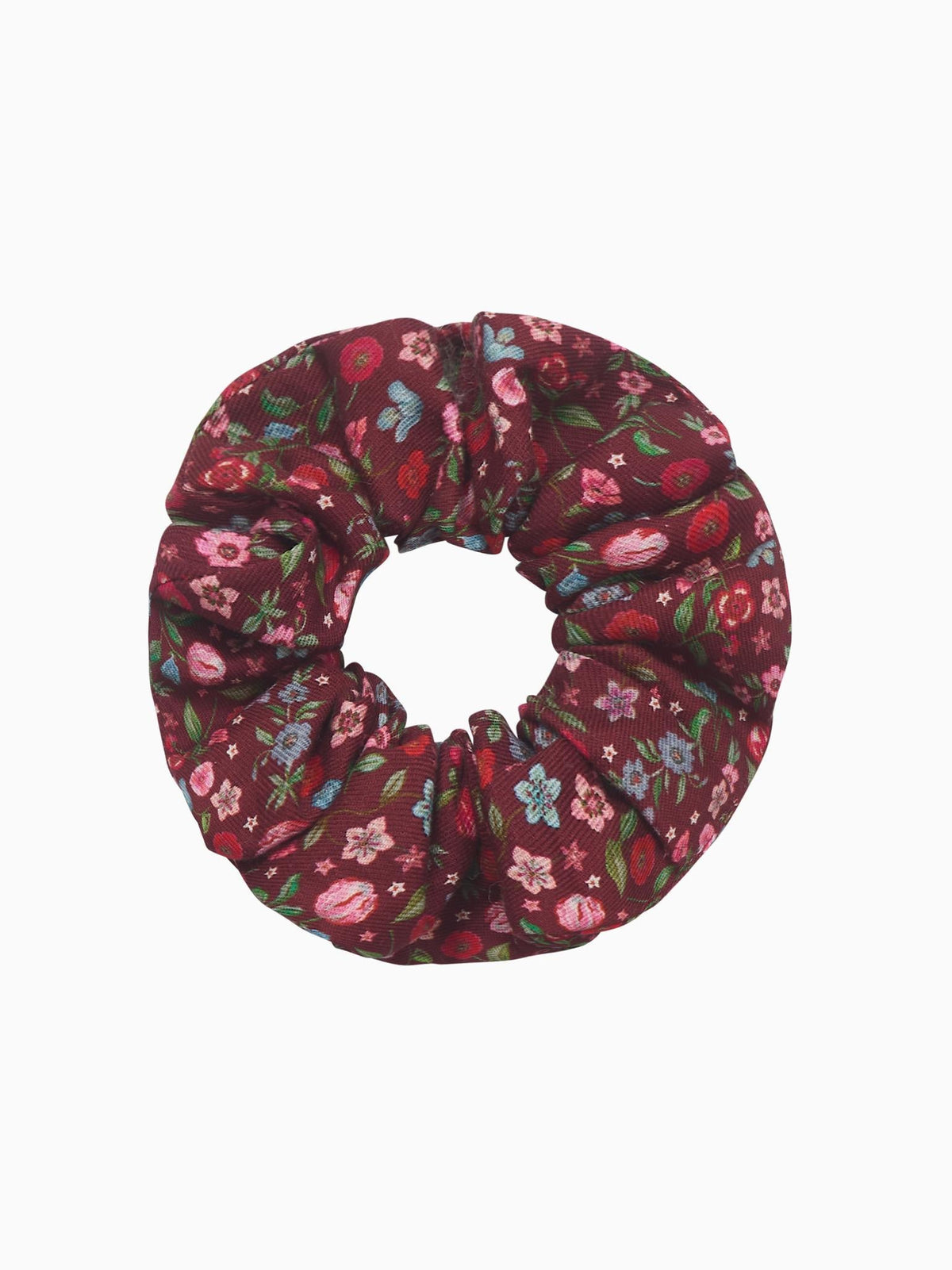 Burgundy Floral Girl Scrunchie