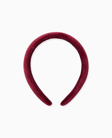 Burgundy Velvet Girl Wide Headband