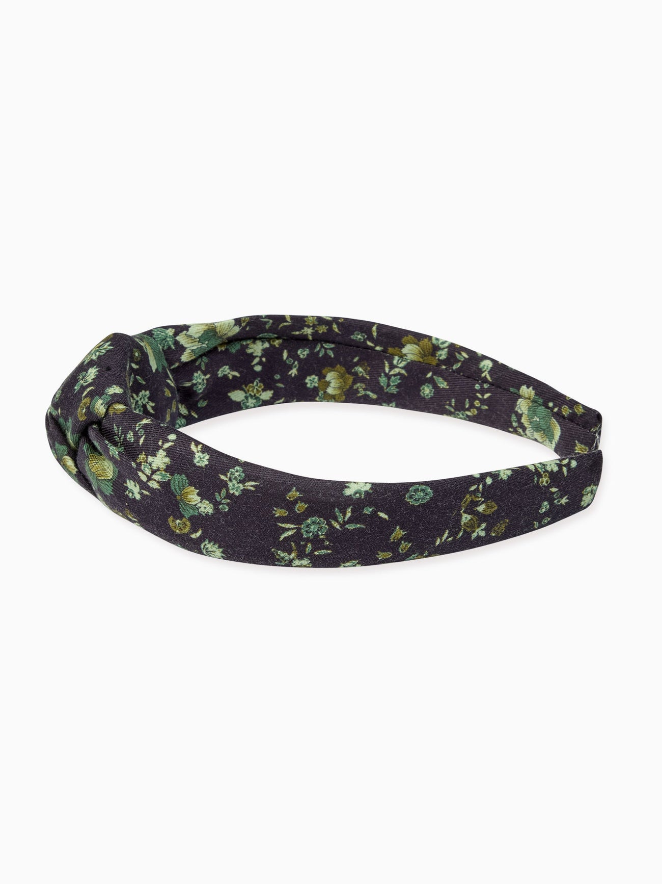 Navy Floral Girl Top Knot Hairband