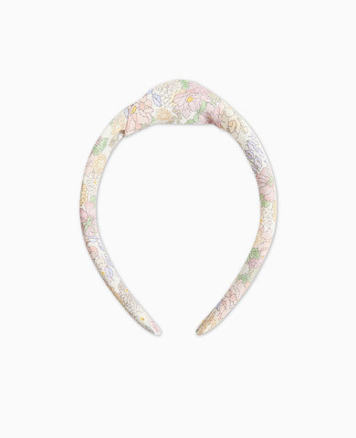 Pink Floral Girl Top Knot Headband