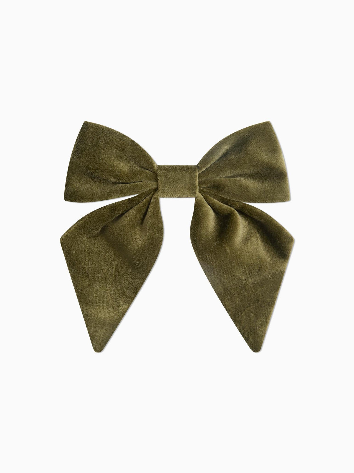 Olive Girl Velvet Large Bow Clip