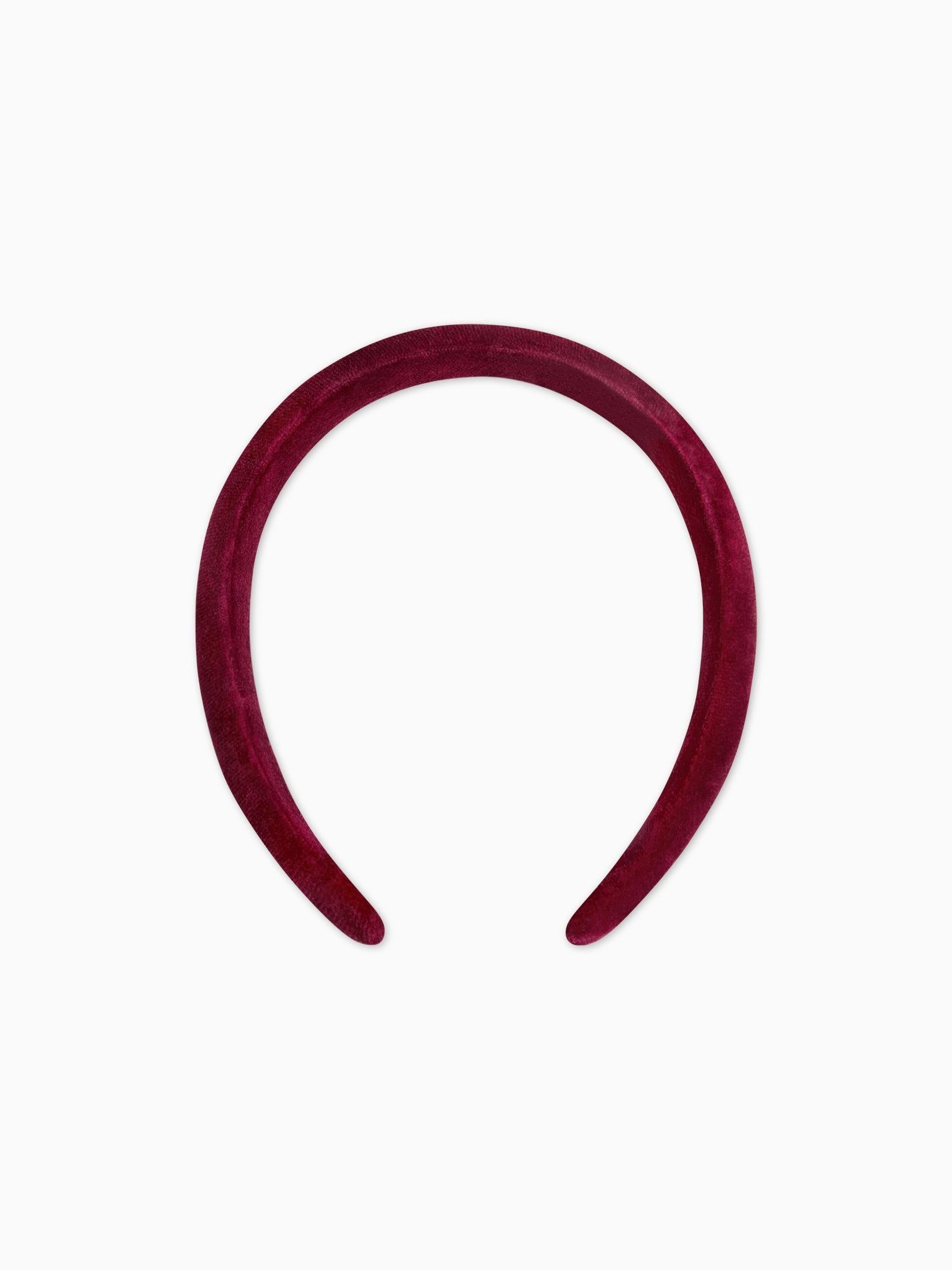 Burgundy Girl Velvet Wide Headband