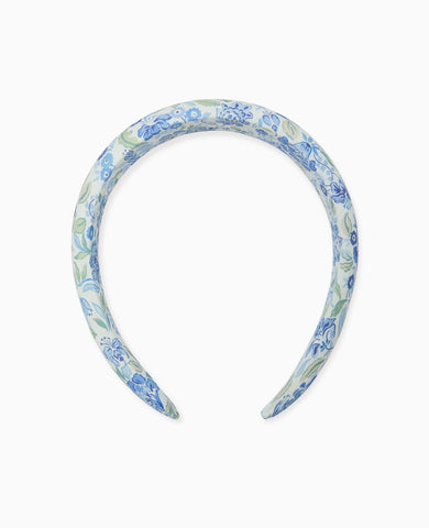 Dusty Blue Floral Girl Wide Hairband