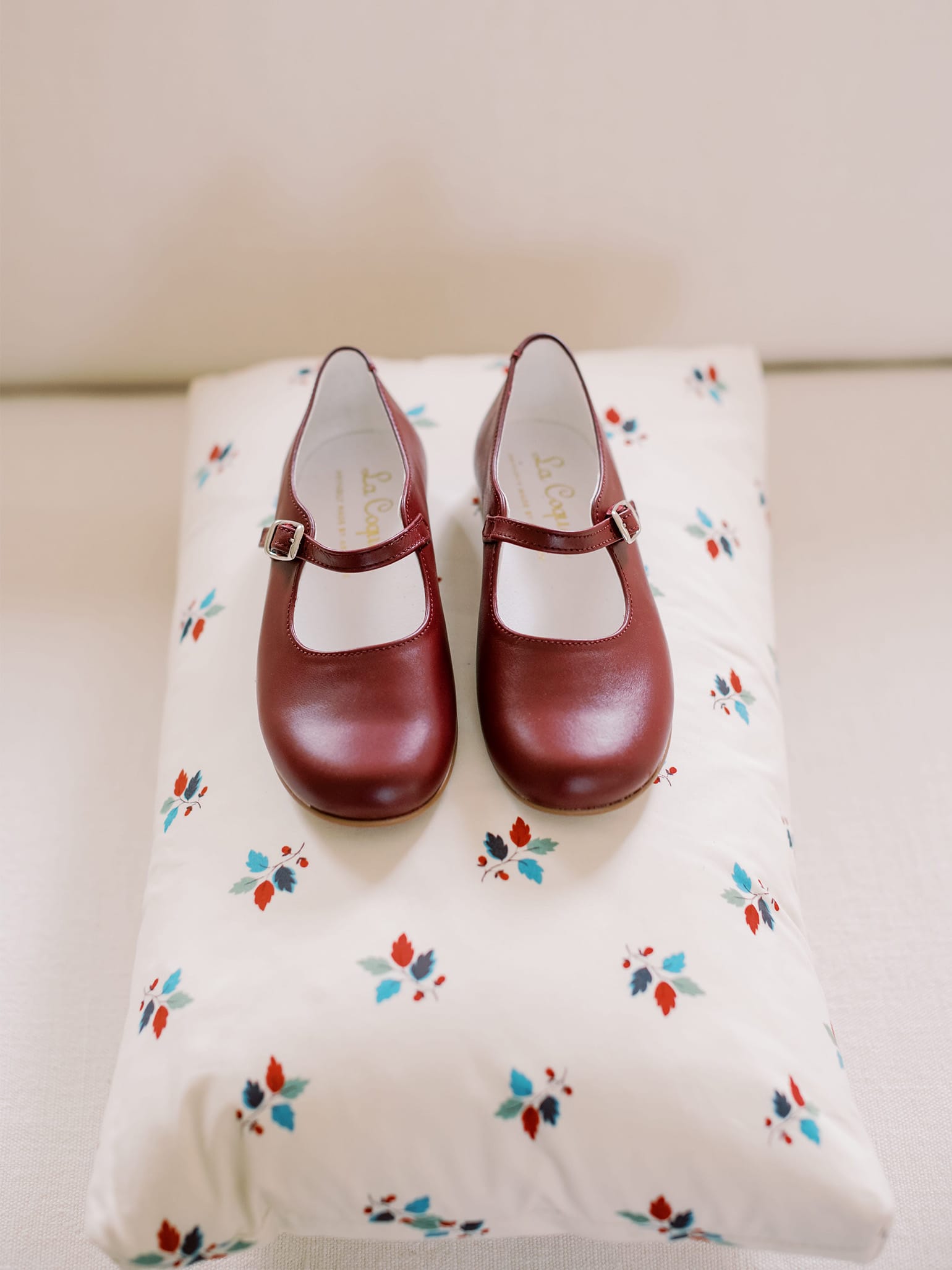 Burgundy Leather Girl Mary Jane Shoes