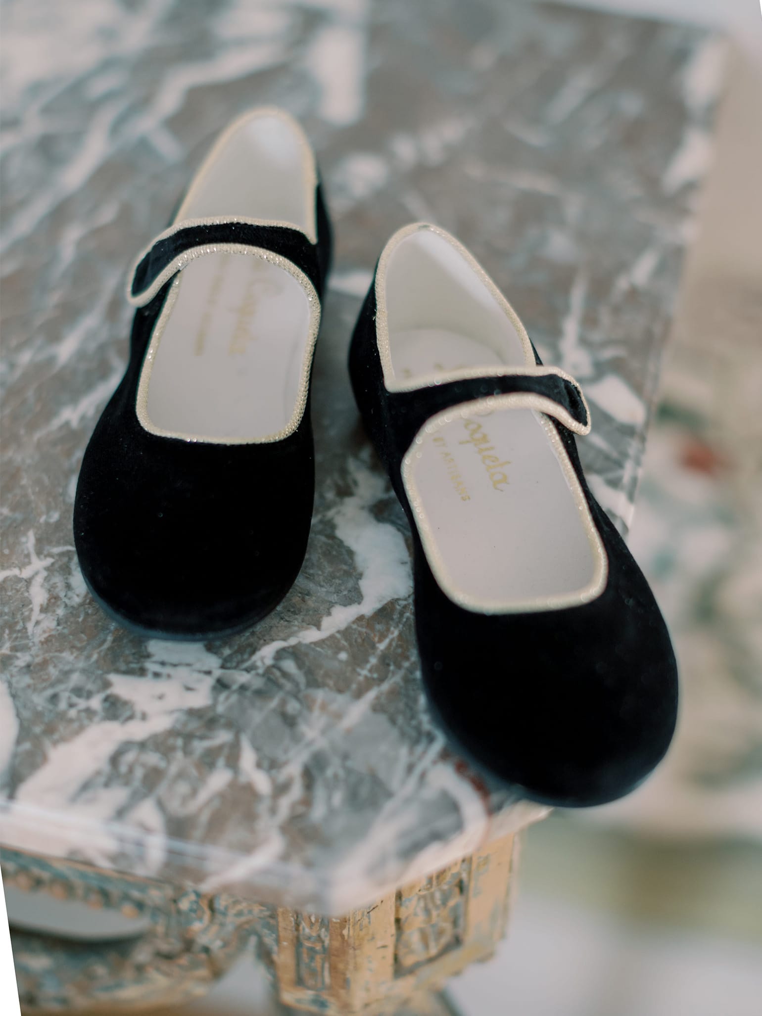 Black Velvet Girl Mary Jane Shoes