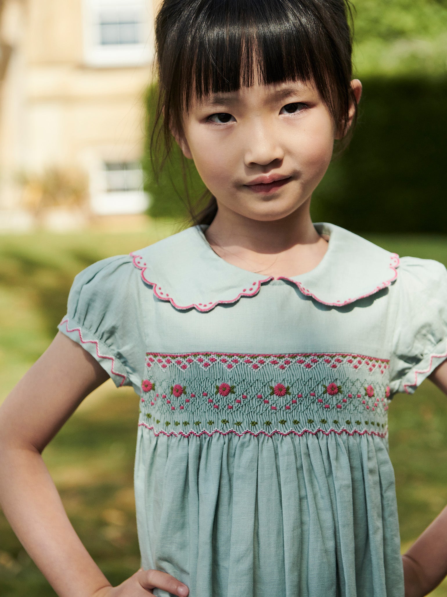 Sage Gisella Girl Hand-Smocked Dress