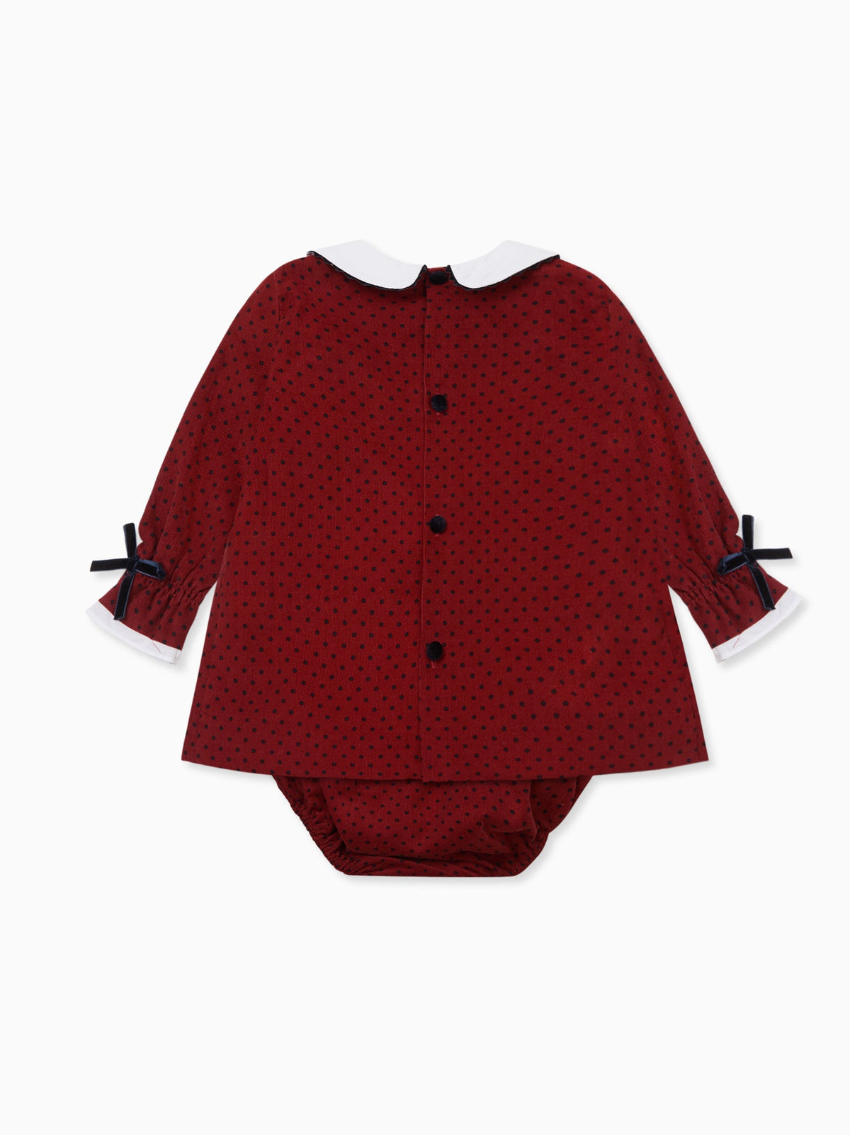 Burgundy Polka Dot Granada Corduroy Baby Girl Set