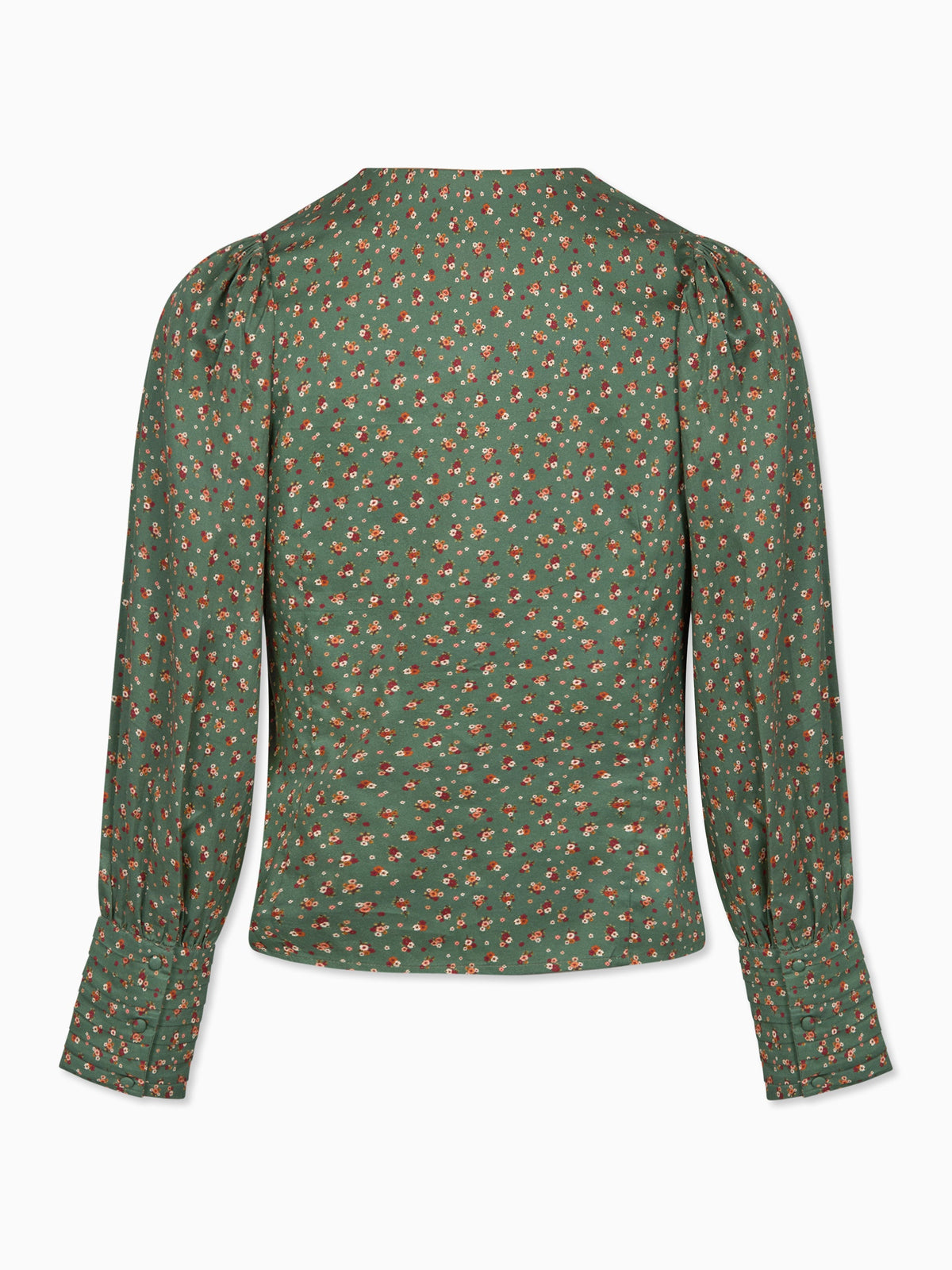 Green Floral Oceanne Womens Long Sleeve Shirt