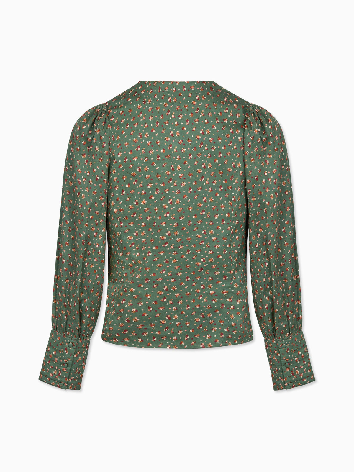Green Floral Oceanne Womens Long Sleeve Shirt