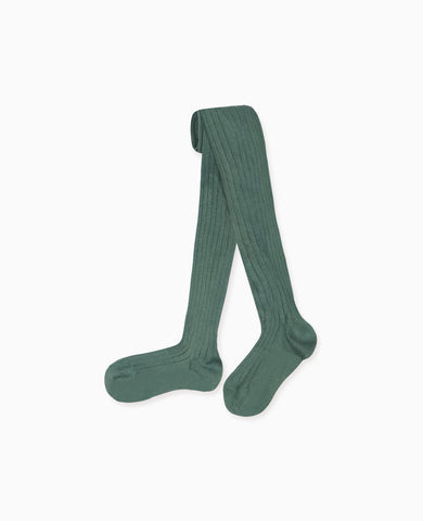 Fern Ribbed Kids Tights