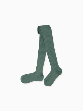 Fern Ribbed Kids Tights