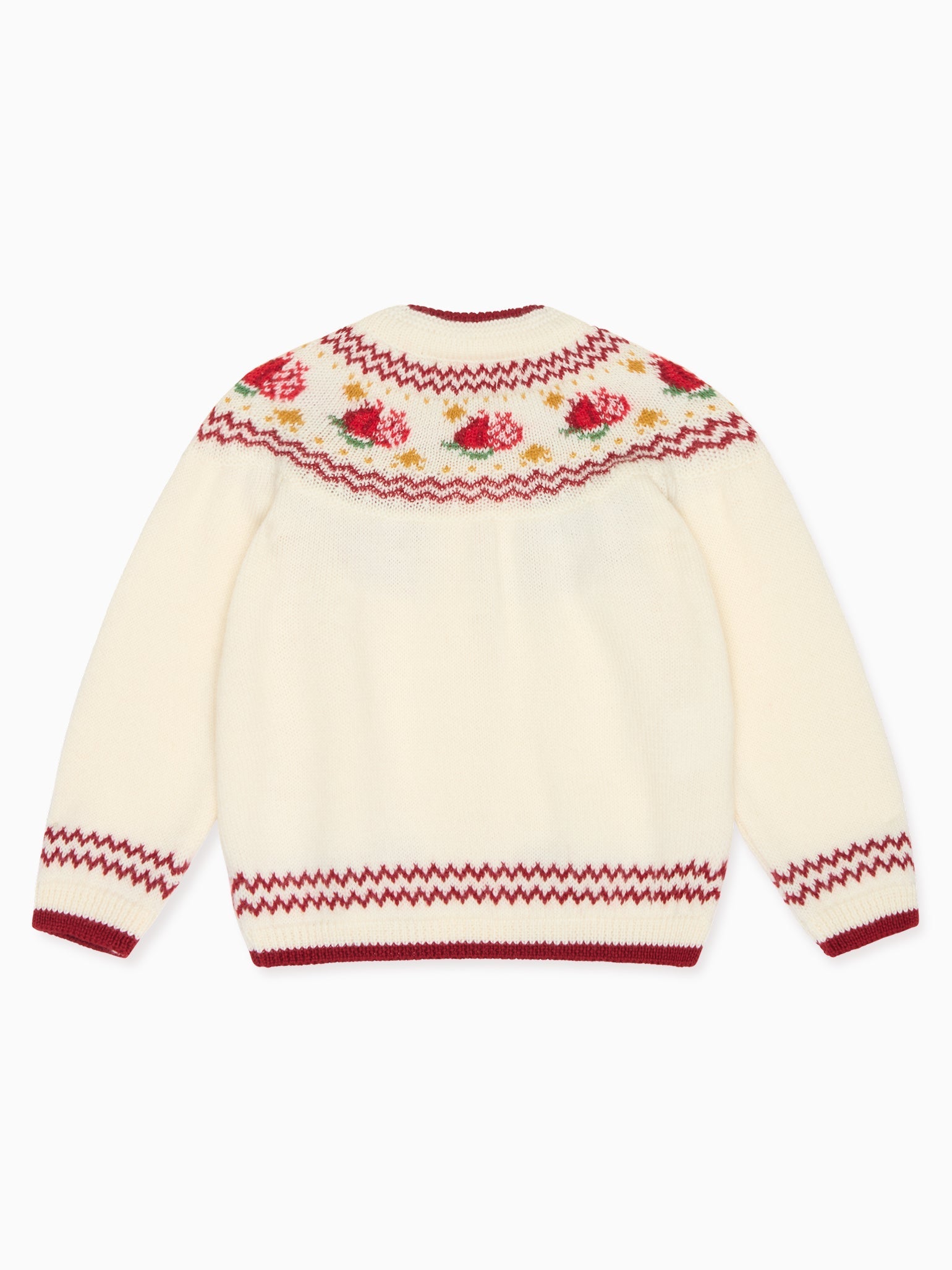 Ivory Grenada Merino Fair Isle Baby Cardigan