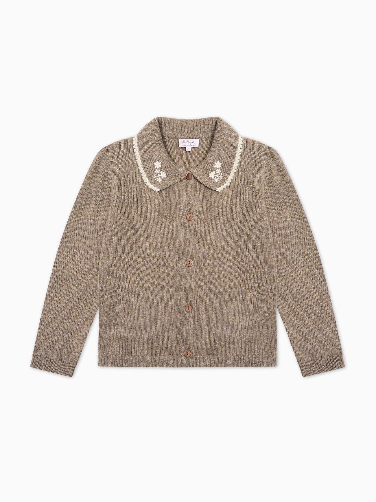 Taupe Harriet Merino Girl Cardigan