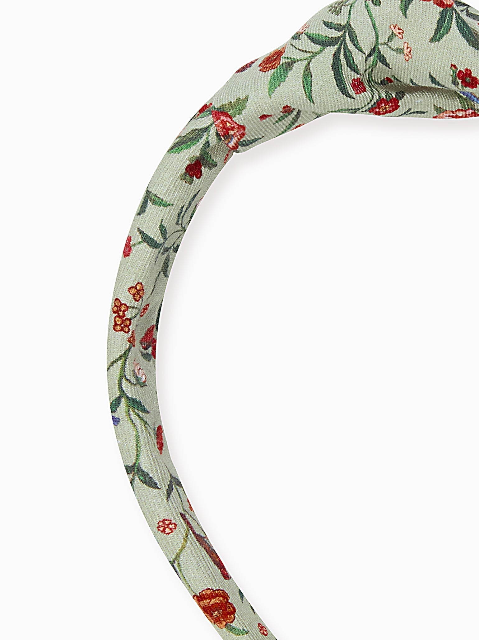 Sage Bird Floral Girl Top Knot Hairband