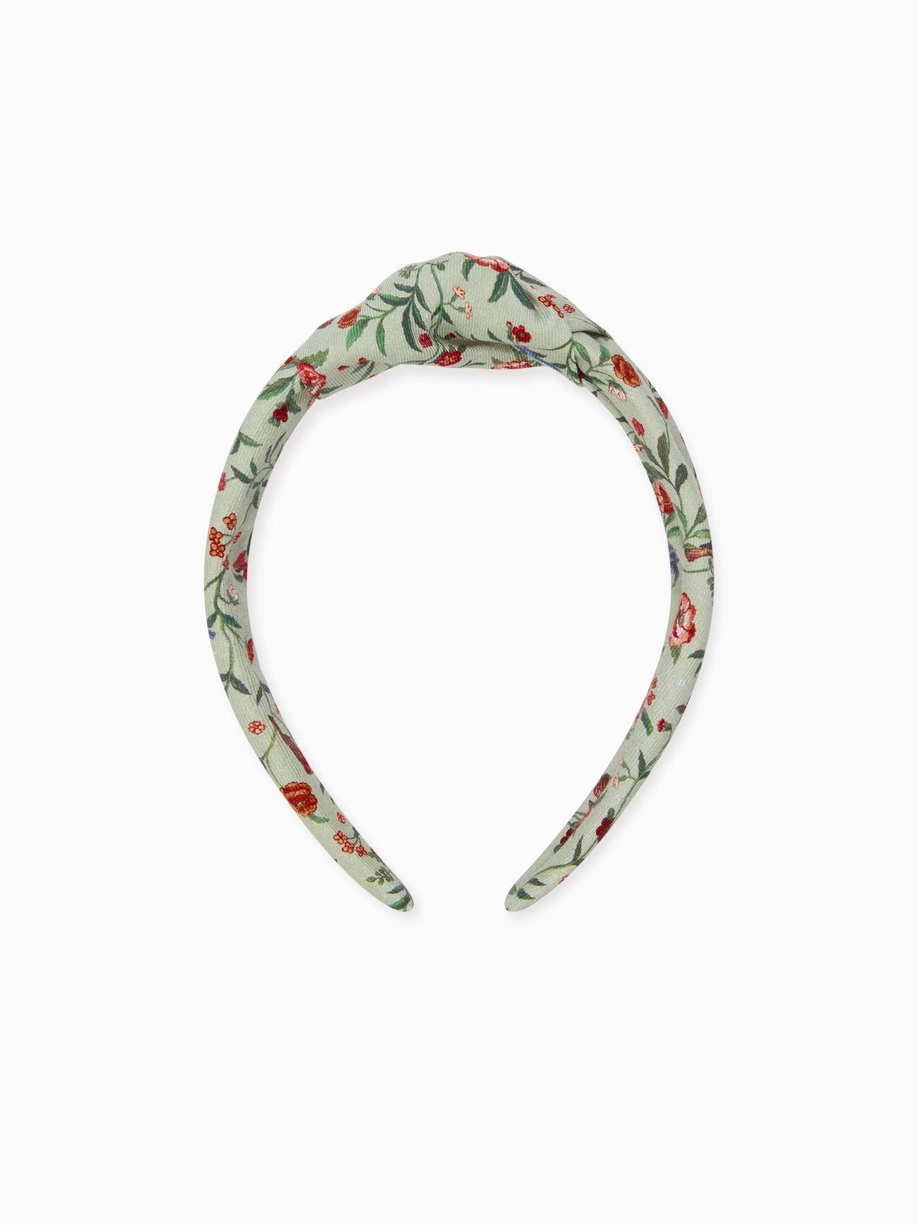 Sage Bird Floral Girl Top Knot Hairband