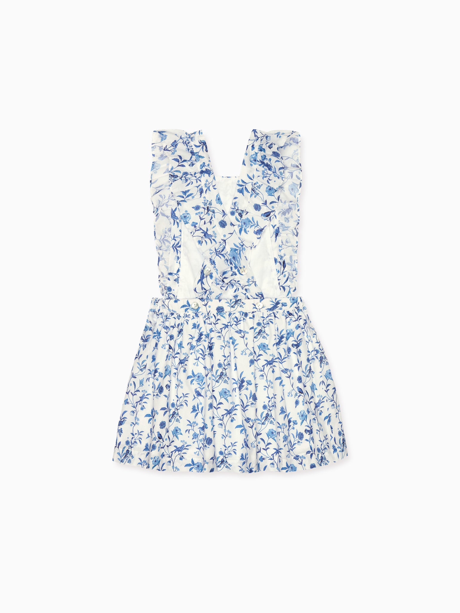 Blue Bird Floral Hebe Girl Pinafore Skirt