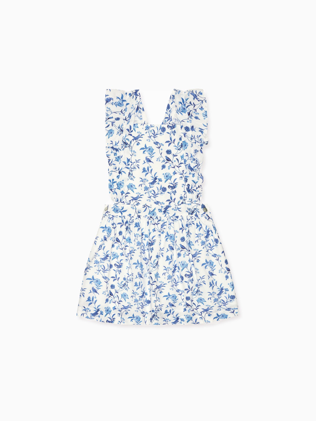 Blue Bird Floral Hebe Girl Pinafore Skirt