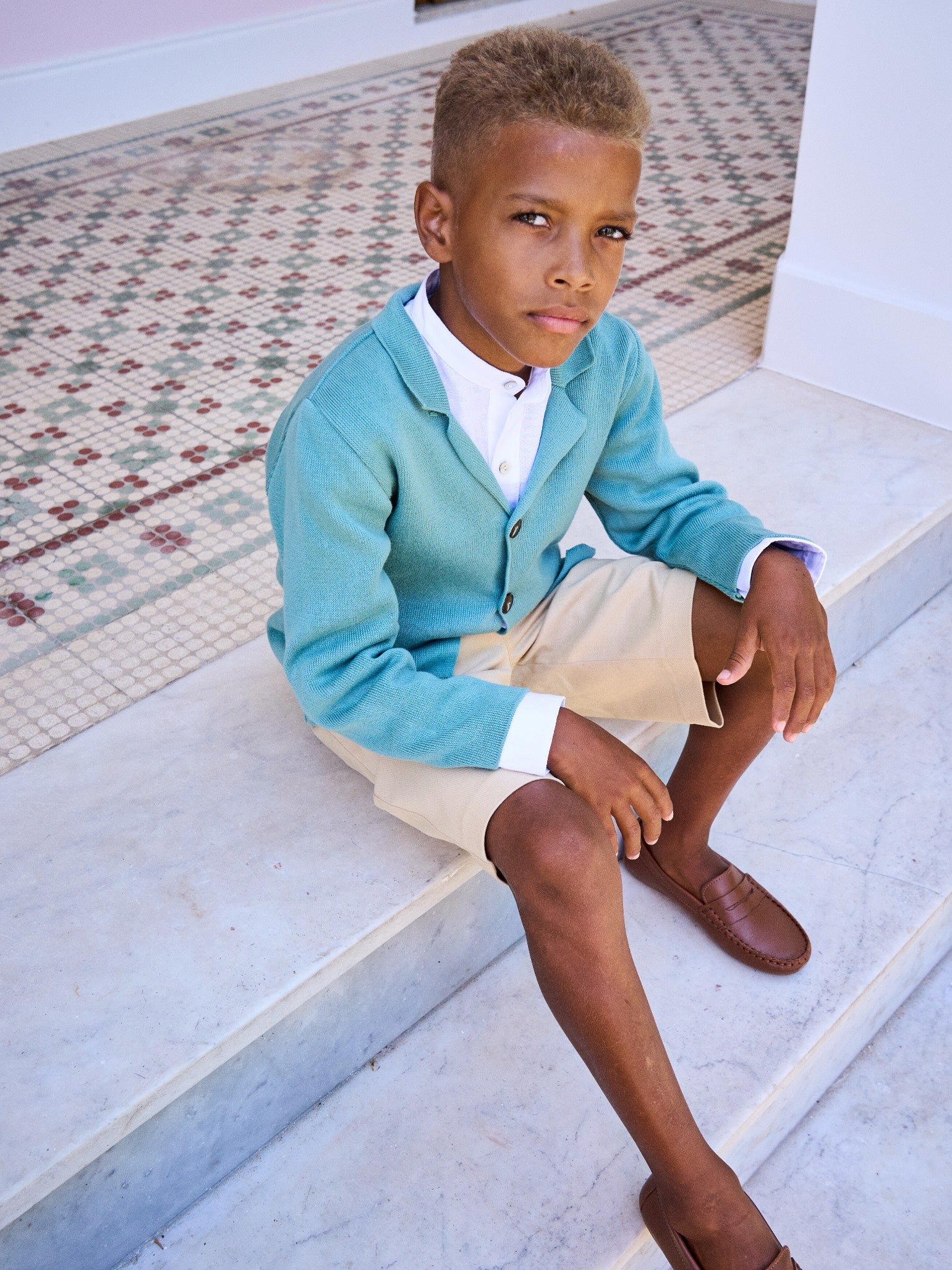 Sage Hector Cotton Boy Cardigan