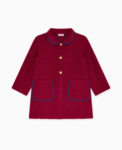 Burgundy Henrietta Girl Coat