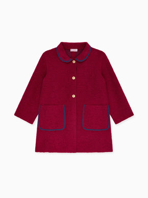 Burgundy Henrietta Girl Coat