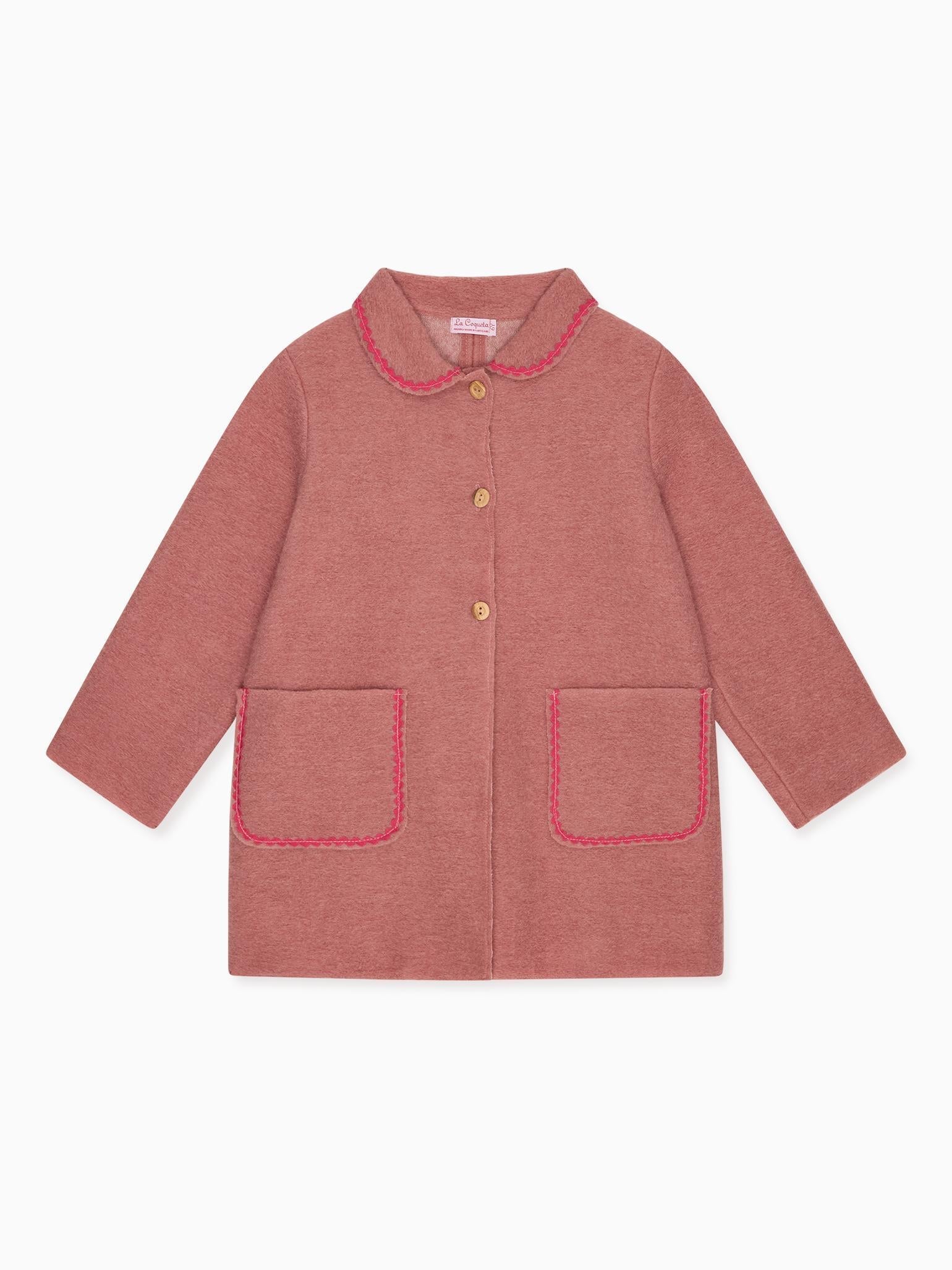 Dusty Pink Henrietta Girl Coat
