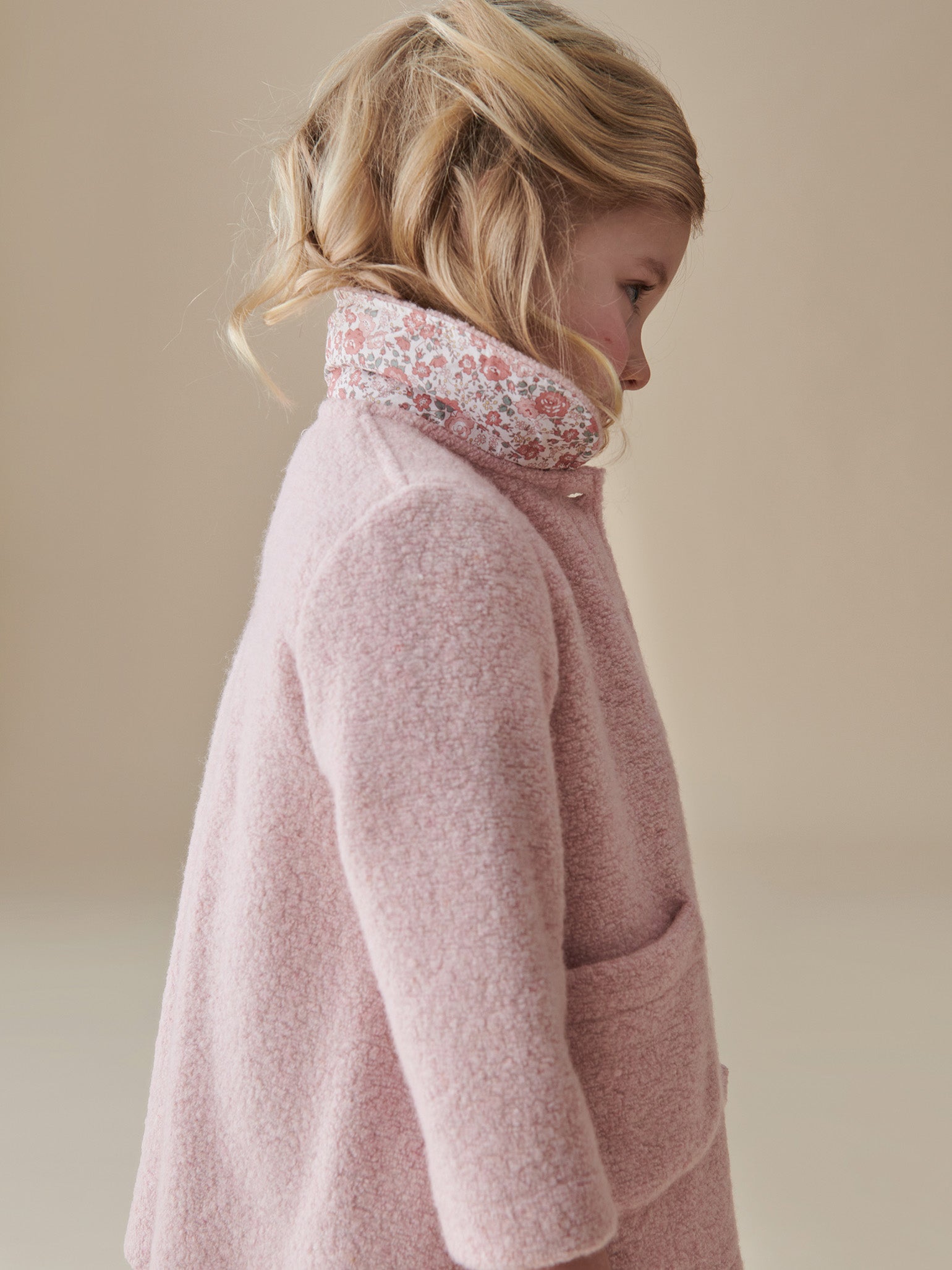 Dusty Pink Henrietta Girl Coat