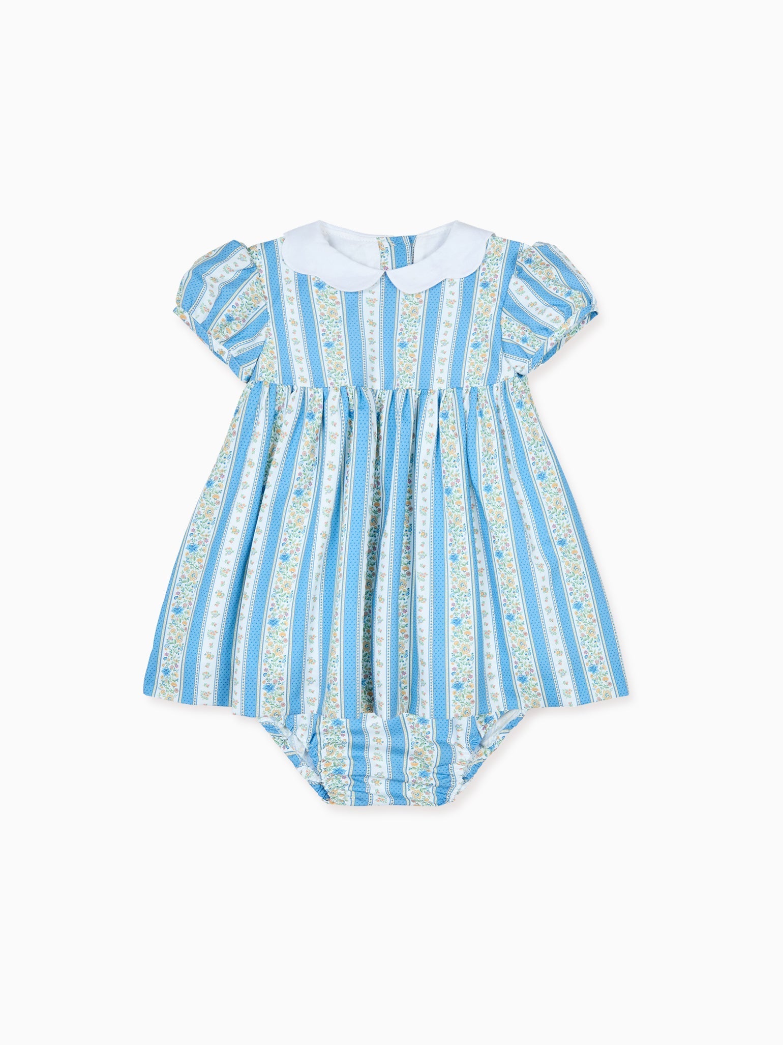 Blue Floral Stripe Hestia Baby Girl Set