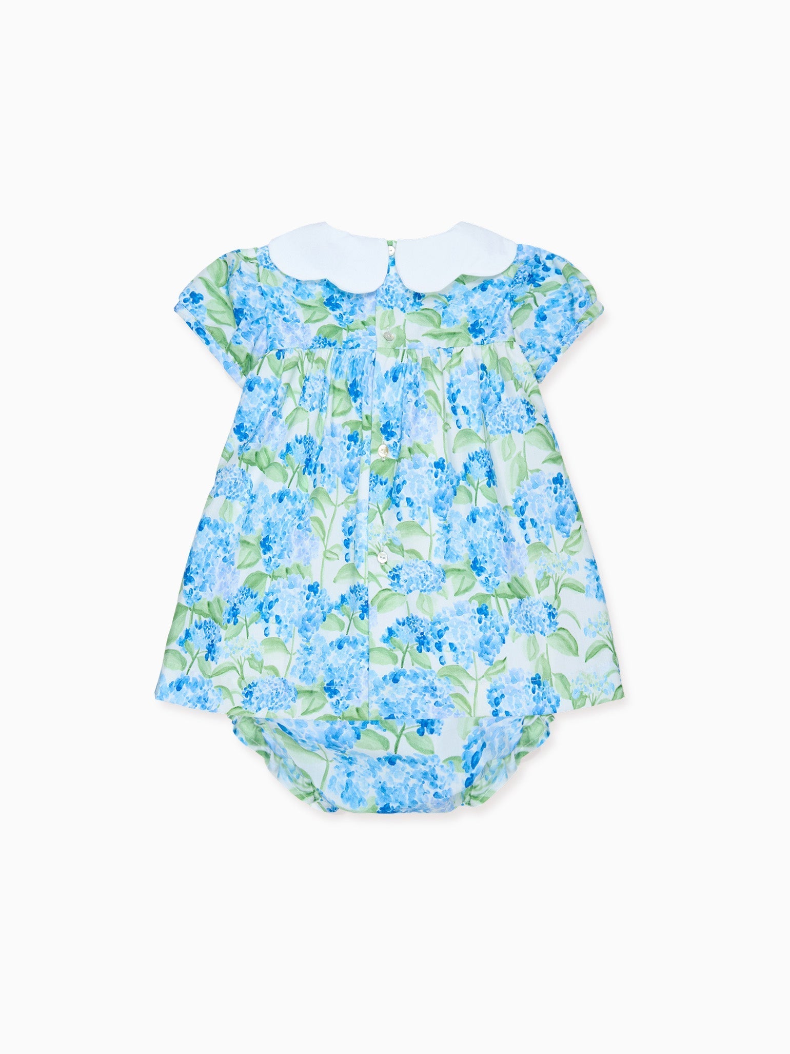 Hill House Home X La Coqueta Blue Watercolour Hydrangea Hestia Baby Girl Set