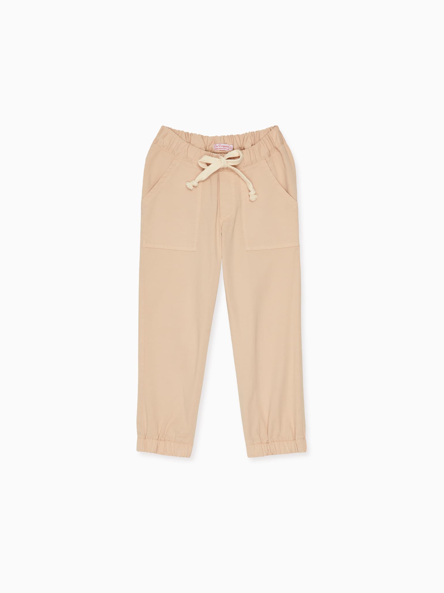 Beige Hugo Boy Cotton Trousers