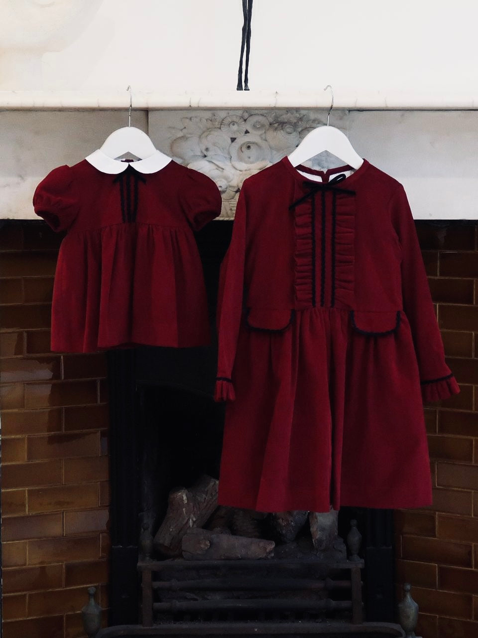 Burgundy Elvira Corduroy Girl Dress