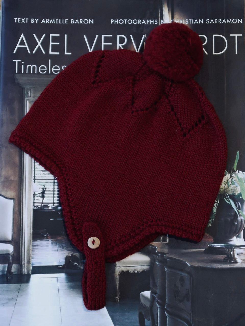 Burgundy Renta Merino Baby Knitted Bonnet